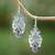 Amethyst dangle earrings, 'Amethyst Forest' - Artisan Crafted Amethyst and Sterling Silver Dangle Earrings