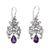 Amethyst dangle earrings, 'Amethyst Forest' - Artisan Crafted Amethyst and Sterling Silver Dangle Earrings