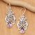 Amethyst dangle earrings, 'Amethyst Forest' - Artisan Crafted Amethyst and Sterling Silver Dangle Earrings