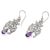 Amethyst dangle earrings, 'Amethyst Forest' - Artisan Crafted Amethyst and Sterling Silver Dangle Earrings