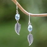 Blue topaz dangle earrings, 'Passionate Hope' - Balinese Silver Dangle Earrings with Blue Topaz