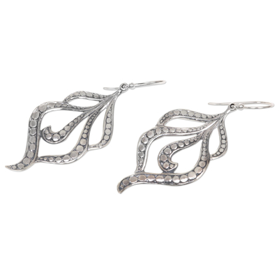 Sterling silver dangle earrings, 'Tassels' - Hand Crafted Sterling Silver Dangle Earrings from Bali
