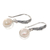 Cultured freshwater pearl dangle earrings, 'Purity of Moonlight' - Cultured Pearl Sterling Silver Earrings Handcrafted in Bali
