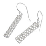 Sterling silver dangle earrings, 'Coral Tower' - Bali Artisan Crafted Coral Theme Earrings in Sterling Silver