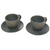 Tazas y platillos de cerámica, (par) - Tazas de té de cerámica artesanales con platillos en gris (par)
