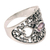 Amethyst band ring, 'Garden of Mystique' - 925 Silver Heart Band Ring with Amethyst Fair Trade Jewelry (image 2b) thumbail