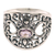 Amethyst band ring, 'Garden of Mystique' - 925 Silver Heart Band Ring with Amethyst Fair Trade Jewelry (image 2c) thumbail