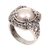 Cultured mabe pearl cocktail ring, 'White Lunar' - Mabe Pearl and Sterling Silver Floral Motif Cocktail Ring thumbail