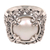 Cultured mabe pearl cocktail ring, 'White Lunar' - Mabe Pearl and Sterling Silver Floral Motif Cocktail Ring (image 2d) thumbail