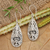 Sterling silver dangle earrings, 'Bali Fern Labyrinth' - Handcrafted Balinese Sterling Silver Hook Earrings