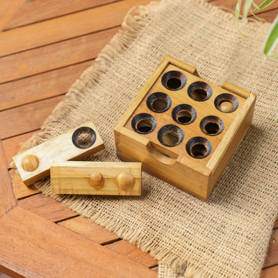 Curated gift set, 'Puzzle Time' - Curated Gift Set with 3 Hand-Carved Recycled Teak Puzzles