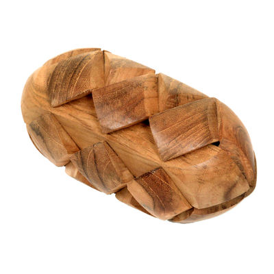 Rompecabezas de madera de teca - Rompecabezas de madera de teca hecho a mano de Java