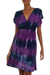 Rayon blend dress, 'Twilight Amlapura' - Mid Length Tie Dyed Rayon Blend Dress in Lilac and Indigo (image 2c) thumbail