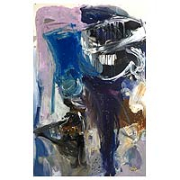 'Shackled' - Pintura abstracta poderosa de Java en azules y grises