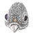 Gold accent amethyst ring, 'Starling's Gaze' - Amethyst Sterling Silver Gold Accent Ring Indonesia