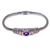 Gold accent amethyst braided bracelet, 'Bedugul Garden' - Handcrafted Balinese Gold Accent Silver Amethyst Bracelet thumbail