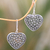 Sterling silver dangle earrings, 'Heart of Coral' - Artisan Crafted Sterling Silver Heart Earrings from Bali