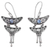 Blue topaz dangle earrings, 'Balinese Pagoda' - Balinese Sterling Silver and Blue Topaz Dangle Earrings thumbail