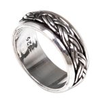 Sterling silver meditation spinner ring, 'Eternal Bond' - Hand Made Sterling Silver Spinner Meditation Ring from Bali