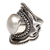 Cultured pearl cocktail ring, 'Dotted Moon' - Handcrafted Cultured Mabe Pearl Cocktail Ring from Bali (image 2e) thumbail