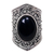 Onyx ring, 'Moonlight in Black' - Hand Made Sterling Silver and Onyx Ring from Indonesia (image 2c) thumbail