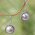 Cultured pearl dangle earrings, 'Night Moon' - Indonesian Hand-Made Cultured Pearl and Silver Earrings
