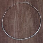 Gold accent sterling silver collar necklace, 'Swirling Vines' - Sterling Silver Gold Accent Collar Necklace from Indonesia