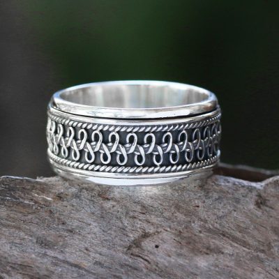 Hand Made Sterling Silver Balinese Meditation Spinner Ring - Dragon ...