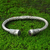 Amethyst and sterling silver cuff bracelet, 'Torchlight' - Hand Crafted Amethyst and Sterling Silver Cuff Bracelet