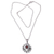 Garnet  pendant necklace, 'Moonlight Plumeria' - Flower Necklace Handcrafted of Sterling Silver with Garnet