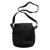 Leather shoulder bag, 'Kingdom Traveler' - Handcrafted Leather Shoulder Bag Black Front Flap 6 Pockets (image 2b) thumbail