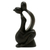 Wood statuette, 'Eternal Kiss' - Hand Carved Suar Wood Statuette of Man and Woman in Black (image 2b) thumbail