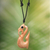 Bone pendant necklace, 'Rippled' - Abstract Bone Pendant Necklace with Leather Cord from Bali (image 2) thumbail