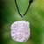 Bone and leather pendant necklace, 'Queen of the Eagles' - Bali Hand Carved Eagle Queen Necklace in Leather and Bone (image 2) thumbail