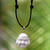 Bone and leather pendant necklace, 'Jovial Balinese Buddha' - Balinese Laughing Buddha Unisex Pendant Necklace (image 2) thumbail