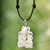 Bone and leather pendant necklace, 'White Bali Octopus' - White Octopus Pendant Necklace Hand Carved of Bone (image 2) thumbail
