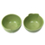 Small ceramic bowls, 'Green Banana Leaves' (pair) - Hand Made Green Ceramic Bowls (Pair) from Indonesia (image 2c) thumbail