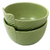 Small ceramic bowls, 'Green Banana Leaves' (pair) - Hand Made Green Ceramic Bowls (Pair) from Indonesia (image 2d) thumbail