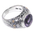 Gold accent amethyst cocktail ring, 'Rembulan Sparkle' - Gold Accent Amethyst Silver 925 Ring Handcrafted in Bali (image 2b) thumbail