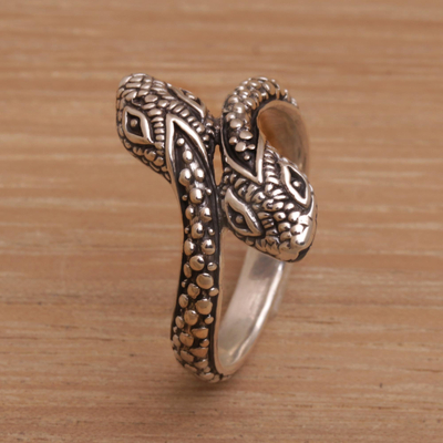 Hand Made Sterling Silver Snake Wrap Ring from Indonesia - Infinity ...