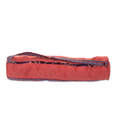 Bolsa para esterilla de yoga de algodón - Bolsa de yoga forrada de algodón tejido a mano con un bolsillo interior