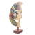 Wood mask, 'Smiling Moon Man' - Artisan Crafted Hand Painted Moon Mask and Stand from Bali (image 2c) thumbail