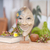 Wood mask, 'Smiling Moon Man' - Artisan Crafted Hand Painted Moon Mask and Stand from Bali (image 2j) thumbail