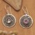 Amethyst dangle earrings, 'Balinese Aura' - Balinese Fair Trade Amethyst Sterling Silver Earrings (image 2) thumbail