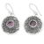 Amethyst dangle earrings, 'Balinese Aura' - Balinese Fair Trade Amethyst Sterling Silver Earrings thumbail