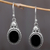 Onyx dangle earrings, 'Deepest Night' - Sterling Silver Onyx Dangle Earrings from Indonesia (image 2) thumbail