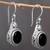 Onyx dangle earrings, 'Deepest Night' - Sterling Silver Onyx Dangle Earrings from Indonesia (image 2b) thumbail