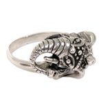 Sterling silver cocktail ring, 'Gallant Elephant' - Sterling Silver Elephant Ring Hand Crafted in Indonesia