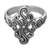 Sterling silver cocktail ring, 'Flower and Heart' - Hand Crafted Indonesian Sterling Silver Ring with Hearts (image 2a) thumbail