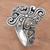 Sterling silver cocktail ring, 'Flower and Heart' - Hand Crafted Indonesian Sterling Silver Ring with Hearts (image 2c) thumbail